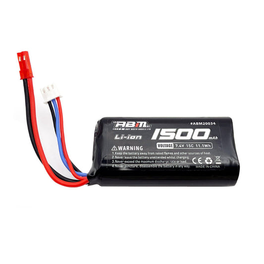 ABM Li-ion 18650-7.4V 1500mAh 15C 11.1Wh JST Plug