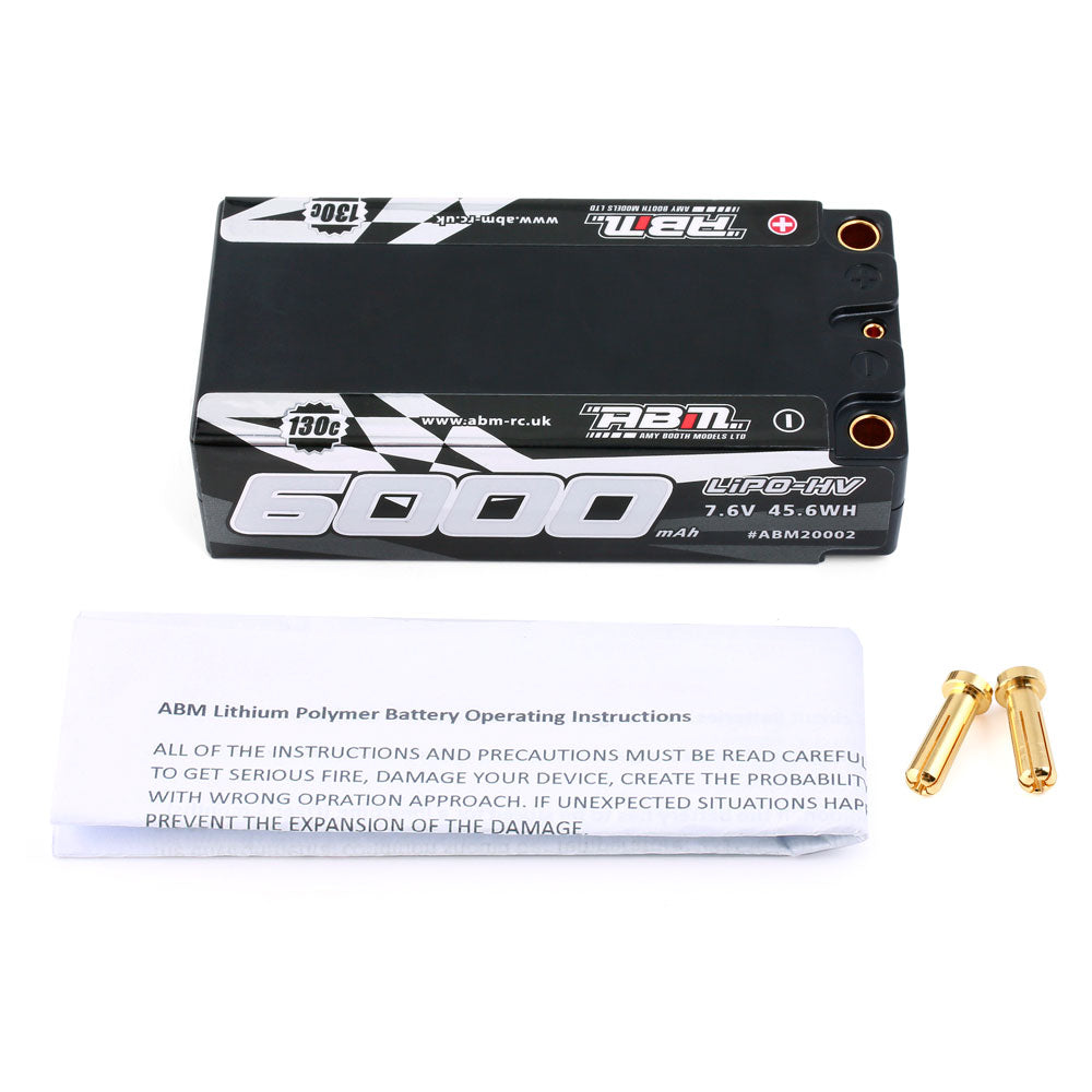 ABM 6000 Shorty 7.6v Lipo-HV 130c 5mm Connectors