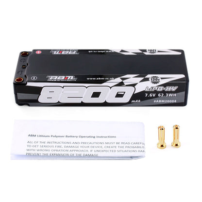 ABM 8200 Stick 7.6V Lipo-HV 130c 5mm Connectors