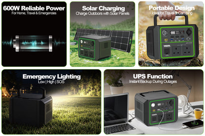 ABM90003 Portable Power Station 600w - 336wh LiFePO4