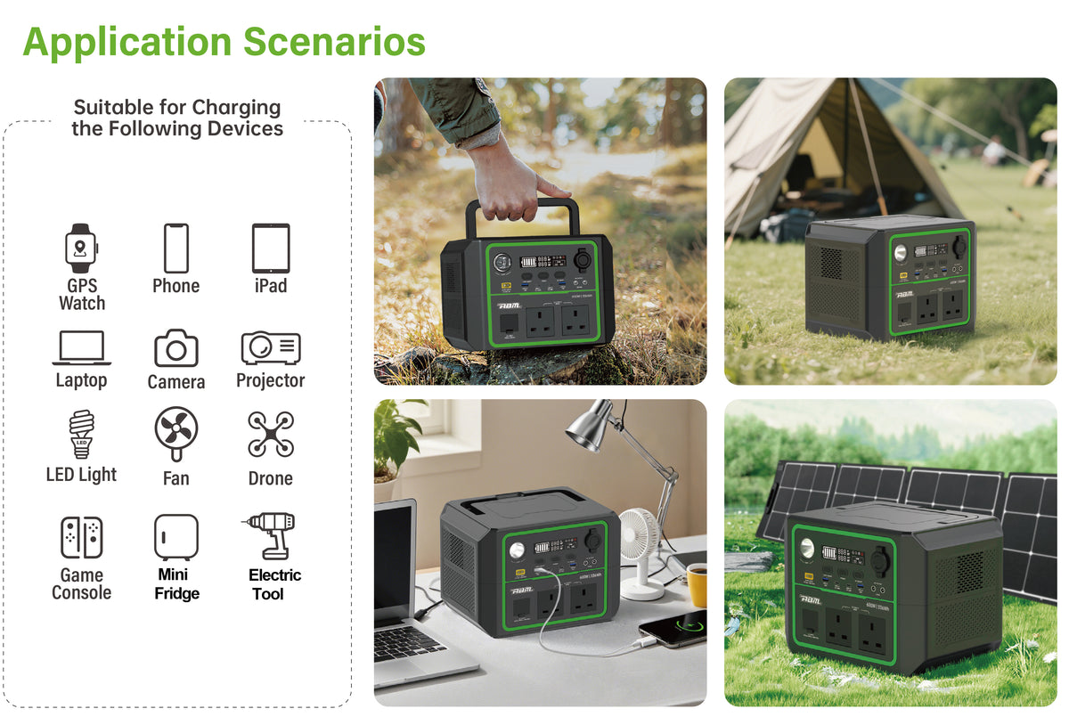 ABM90003 Portable Power Station 600w - 336wh LiFePO4