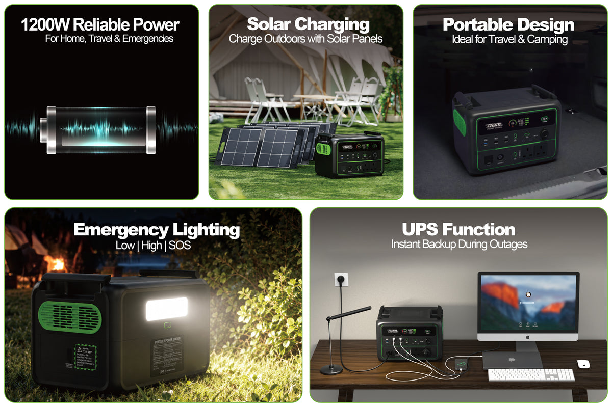 ABM90004 Portable Power Station 1200w - 1008wh LiFePO4