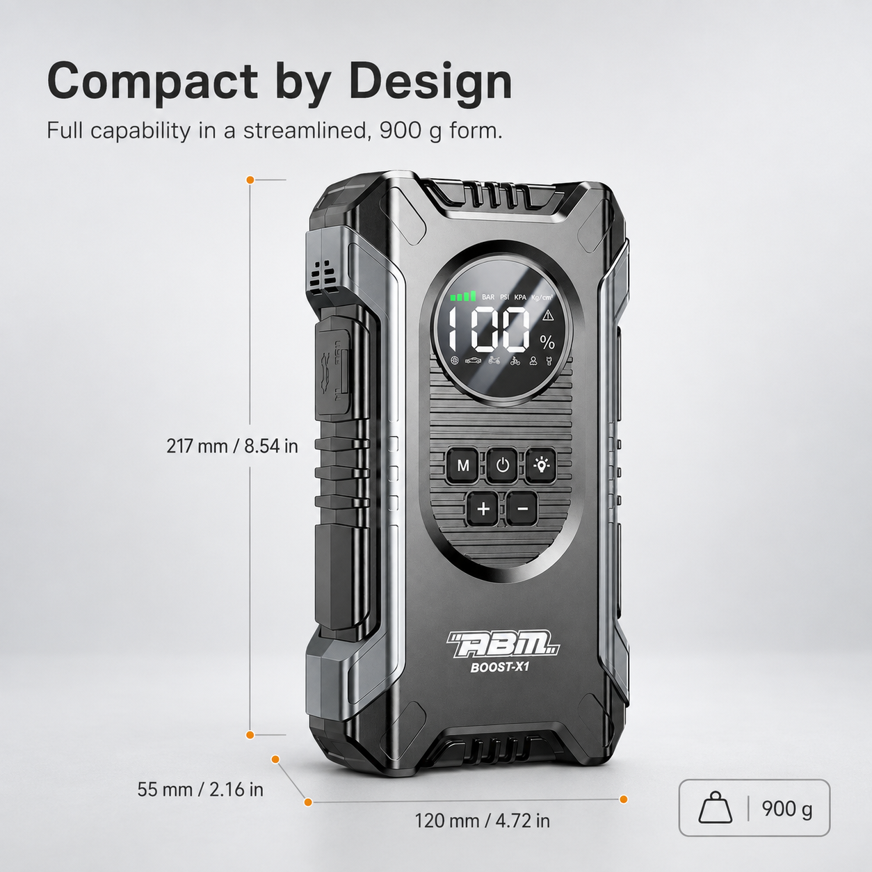 ABM BOOST-X1 Multifunctional Jump Starter & Tyre Inflator