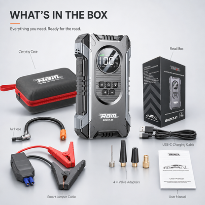 ABM BOOST-X1 Multifunctional Jump Starter & Tyre Inflator