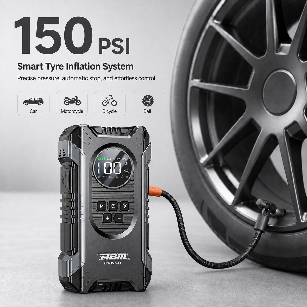 ABM BOOST-X1 Multifunctional Jump Starter & Tyre Inflator