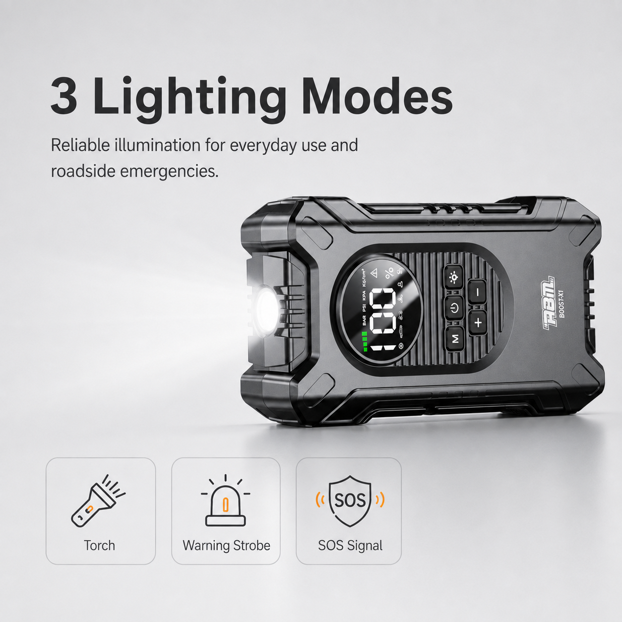 ABM BOOST-X1 Multifunctional Jump Starter & Tyre Inflator